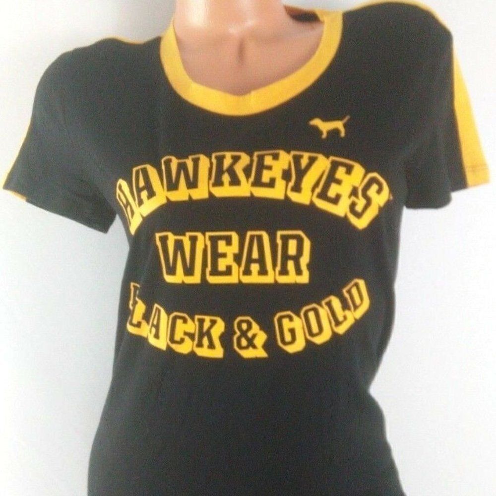 1130 LARGE VICTORIA'S SECRET PINK SEQUIN RARE HAWKS T SHIRT NWT - Picture 2 of 5